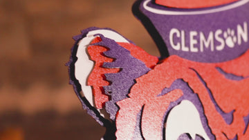 Clemson Retro Tiger from the VAULT, 3D Vintage Metal Wall Art