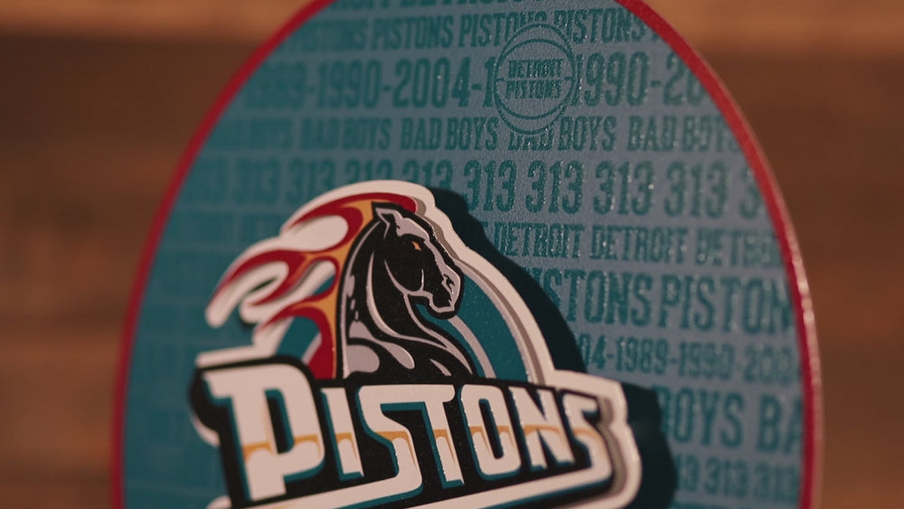 Detroit Pistons CRAFT SERIES 3D Embossed Metal Wall Art
