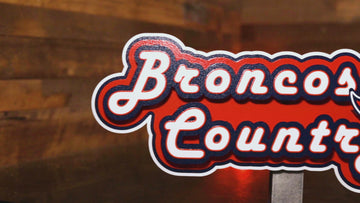 Denver Broncos - Hex Head EXCLUSIVE "Broncos Country" Wordmark 3D Metal Wall Art