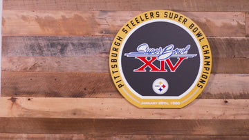 VARSITY Collection- Single Layer Pittsburgh Steelers Super Bowl XIV  Metal Wall Art