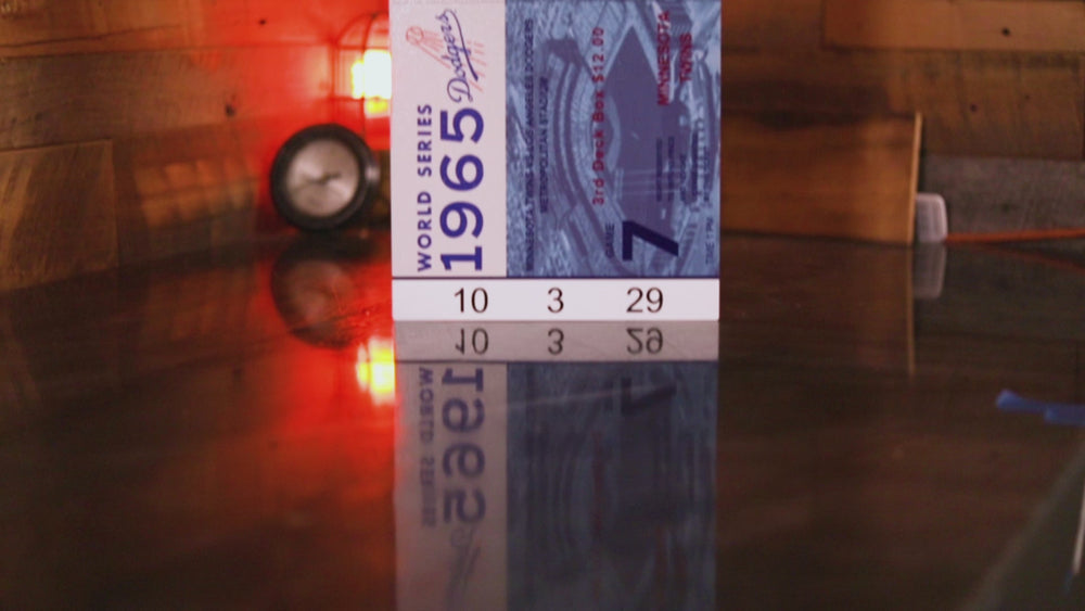 Los Angeles Dodgers 1965 World Series Ticket Stub Single Layer Metal Wall Art