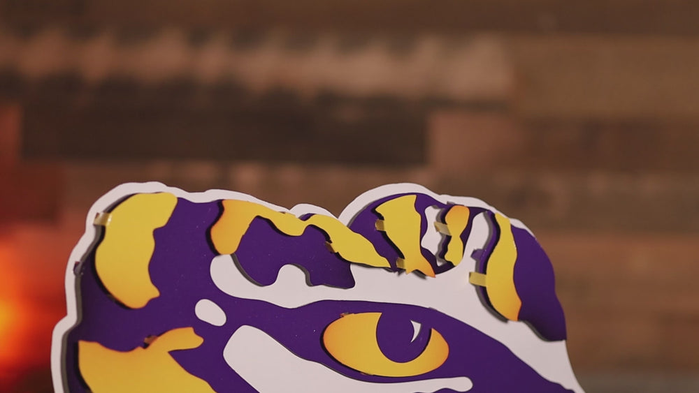 LSU "Tiger Eye" 3D Vintage Metal Wall Art
