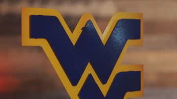 West Virginia "Flying WV" Blue on Gold 3D Metal Art