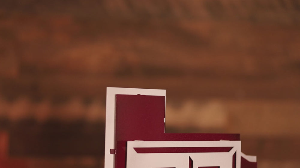 Texas A&M 3D Vintage Metal Wall Art White on State of Texas