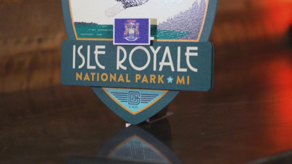 Isle Royale National Park Badge 3D Metal Wall Art
