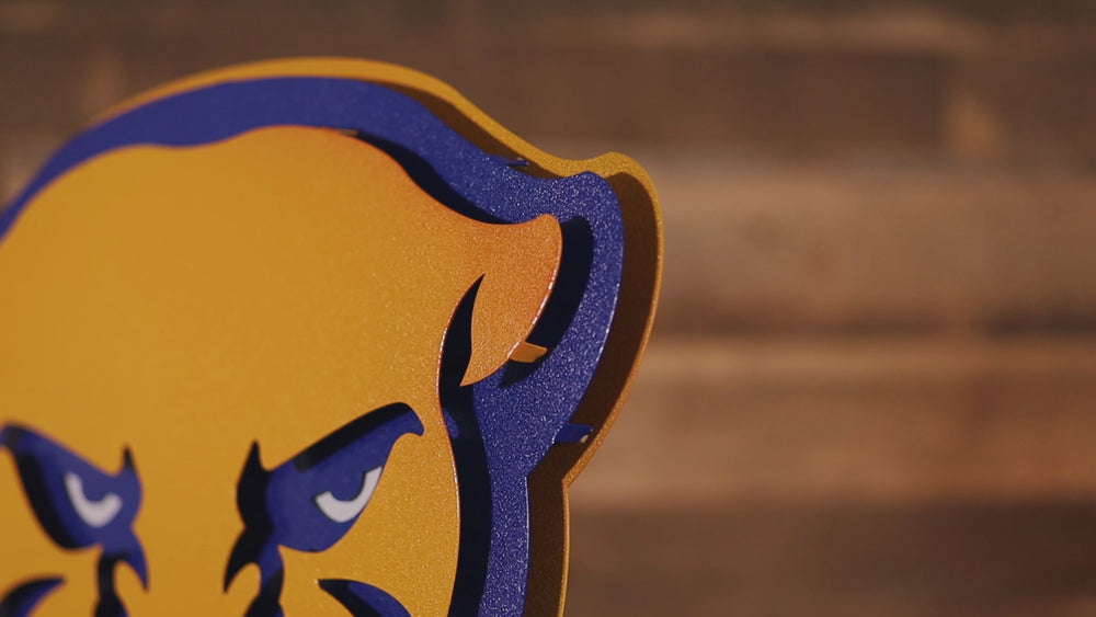 Pittsburgh Panther Mascot 3D Vintage Metal Wall Art