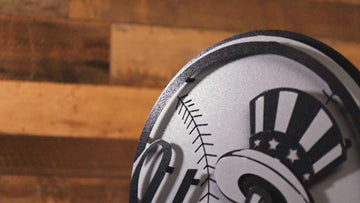 MONOCHROME -- New York Yankees "BAT AND HAT" 3D Vintage Metal Wall Art