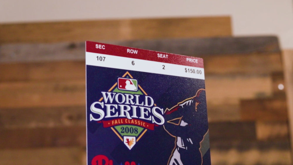 Philadelphia Phillies Personalized 2008 World Series Ticket Stub Single Layer Metal Wall Art