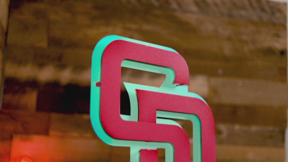 San Diego Padres City Connect "SD" 3D Vintage Metal Wall Art