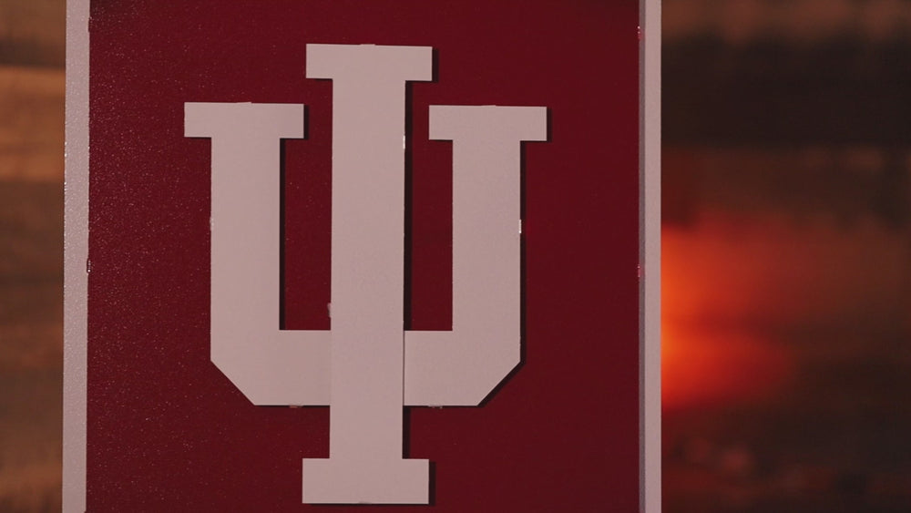 Indiana Hoosiers Trident White 3D Vintage Metal Wall Art