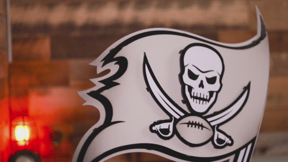 MONOCHROME - Tampa Bay Buccaneers "Buc's Jolly Roger Flag" 3D Vintage Metal Wall Art