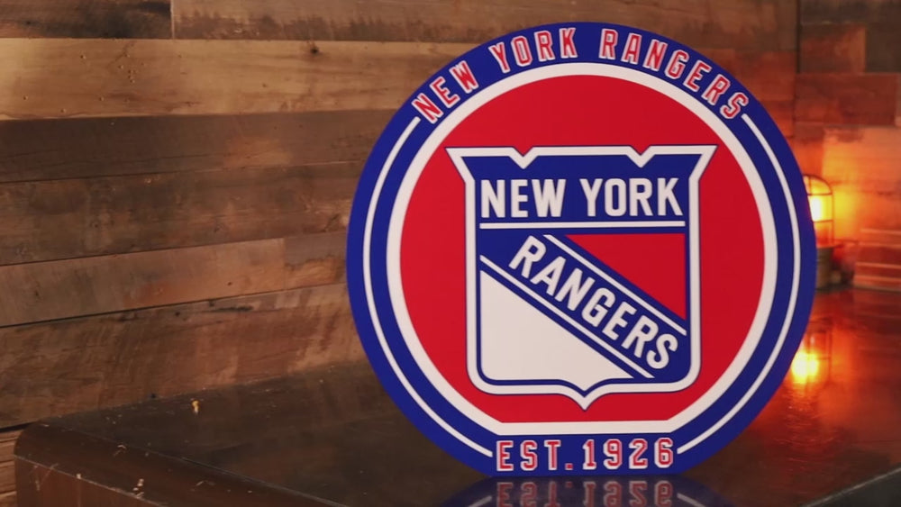 VARSITY Collection- SINGLE Layer New York Rangers Metal Wall Art