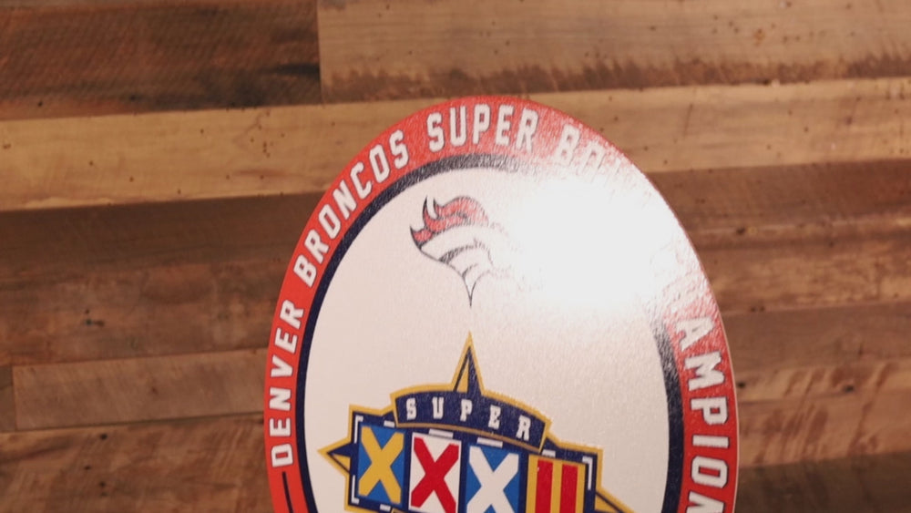 VARSITY Collection- SINGLE Layer Denver Broncos Super Bowl XXXII Metal Wall Art