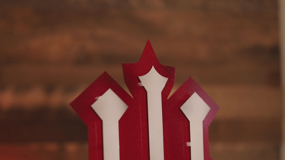 CLOSE OUT- Indiana Hoosiers "1900's Baseball Trident" 3D Vintage Metal Wall Art