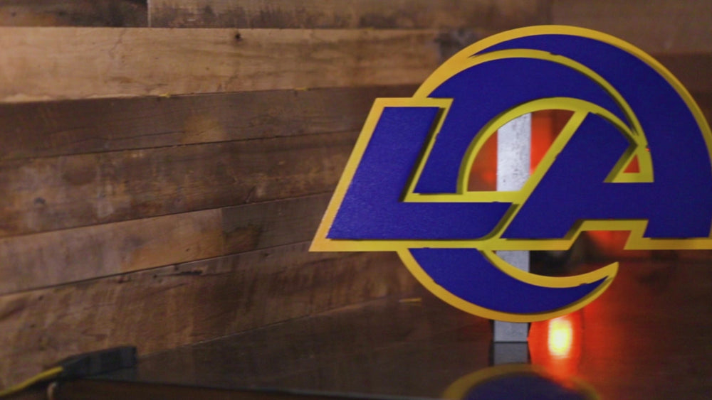 Los Angeles Rams "LA" Logo 3D Vintage Metal Wall Art