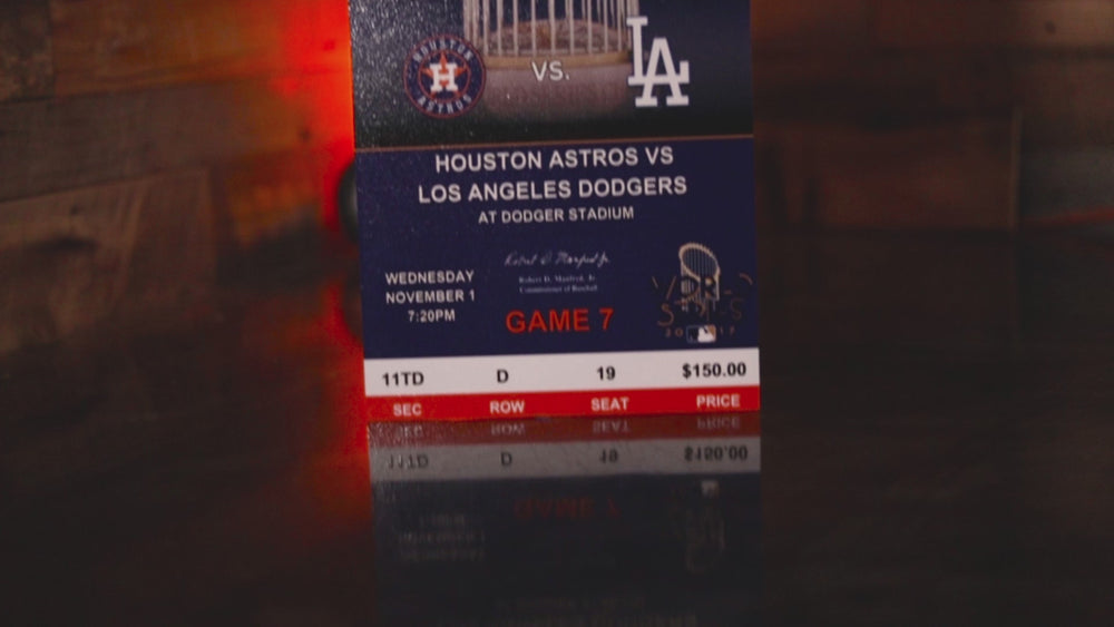 Houston Astros 2017 World Series Ticket Stub Single Layer Metal Wall Art
