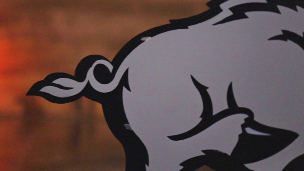 MONOCHROME - Arkansas Razorbacks "RUNNING TUSK" 3D Vintage Metal Wall Art