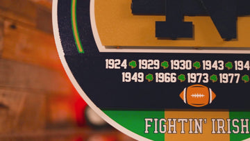 Notre Dame DYNASTY - Football National Champions Wins w/ Replaceable Icon Plate 3D Vintage Metal Wall Art