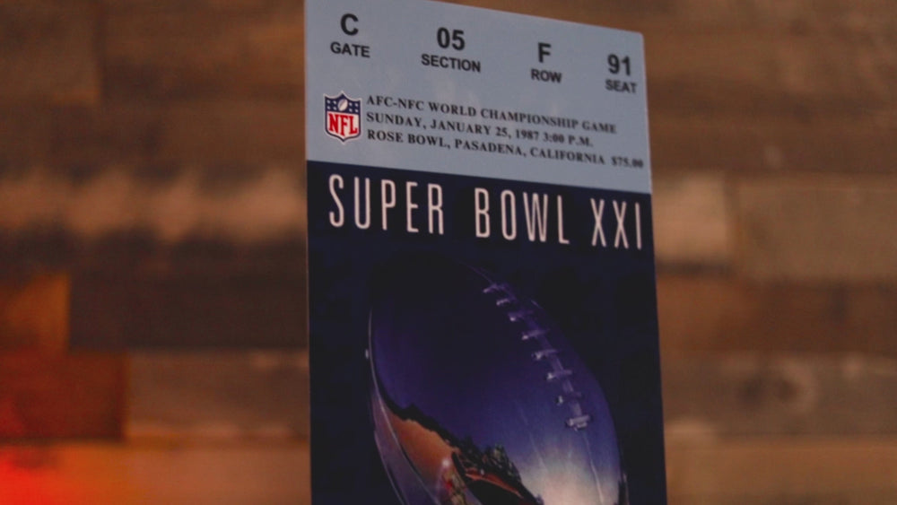 New York Giants Personalized Super Bowl XXI Ticket Stub Single Layer Metal Wall Art