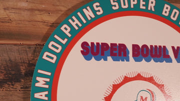VARSITY Collection- SINGLE Layer Miami Dolphins Super Bowl "VII" Metal Wall Art