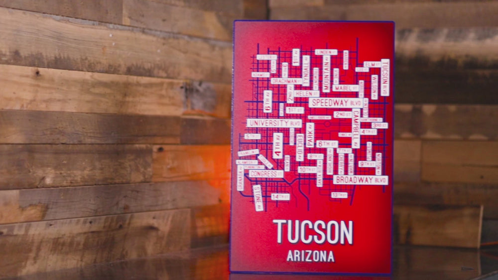 Tucson, Arizona School Street Poster Single Layer Metal Wall Art