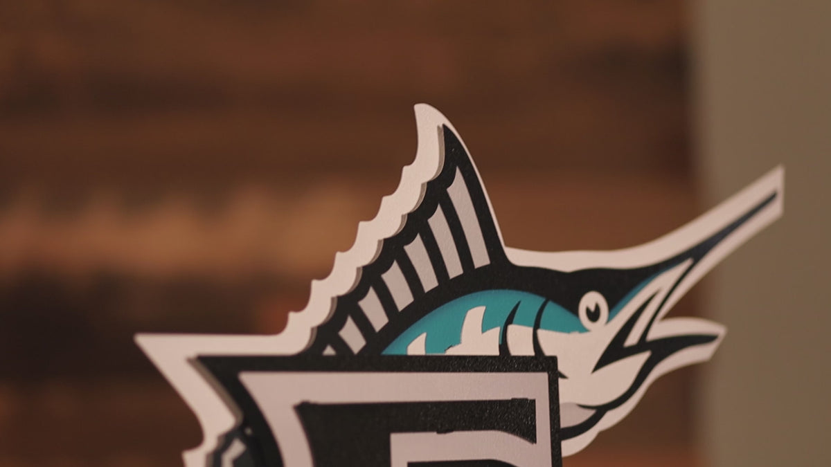 Miami Marlins Metal Wall Art Hex Head Art