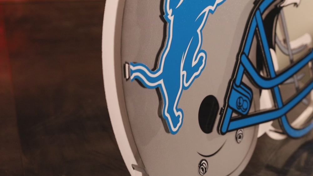 Detroit Lions BLITZ Collection - 8 Layer Helmet 3D Vintage Metal Wall Art