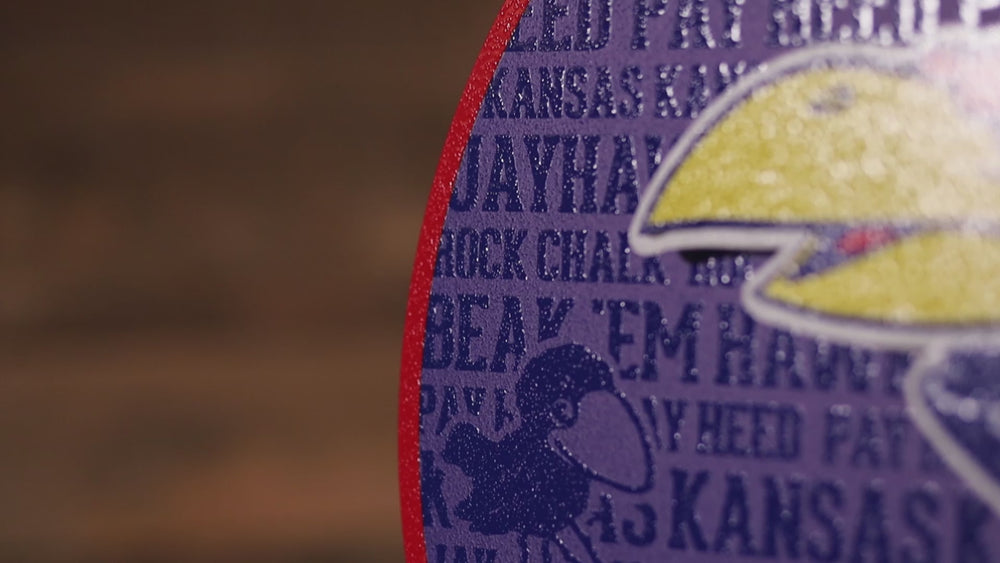 Kansas Jayhawks Vault CRAFT SERIES 3D Embossed Metal Wall Art