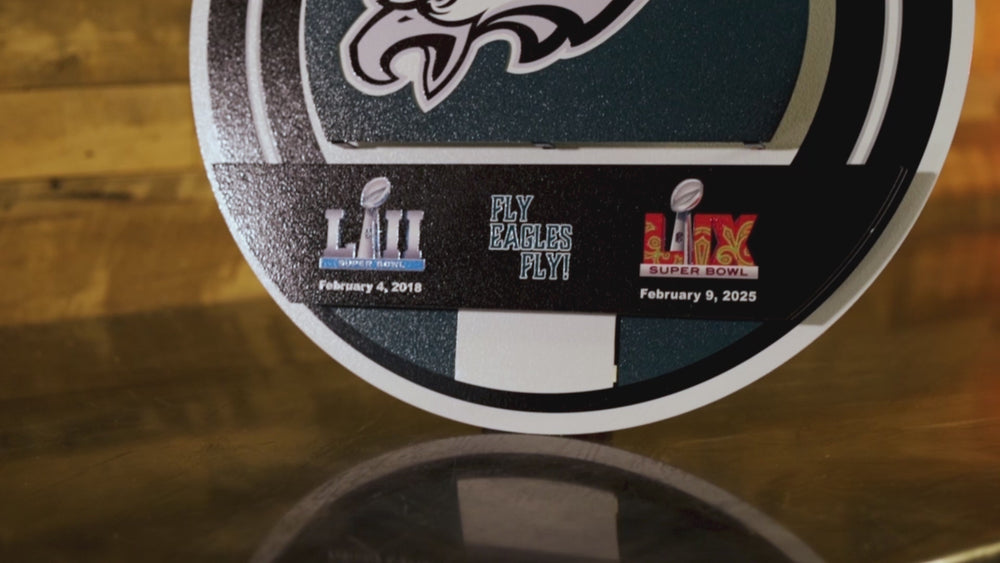 Philadelphia Eagles DYNASTY - Super Bowl Wins w/ Replaceable Icon Plate 3D Vintage Metal Wall Art