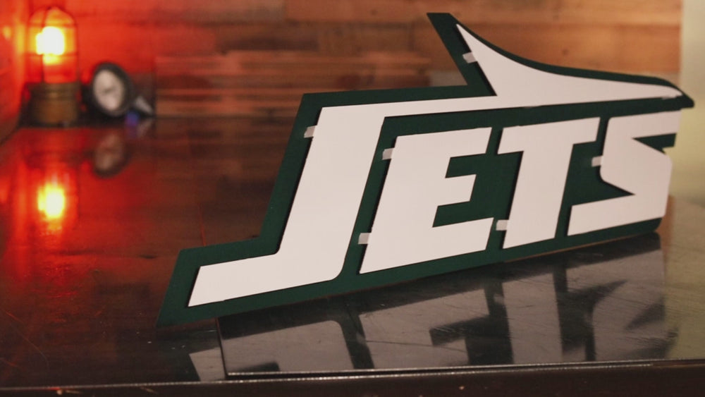 New York Jets Logo 3D Vintage Metal Wall Art