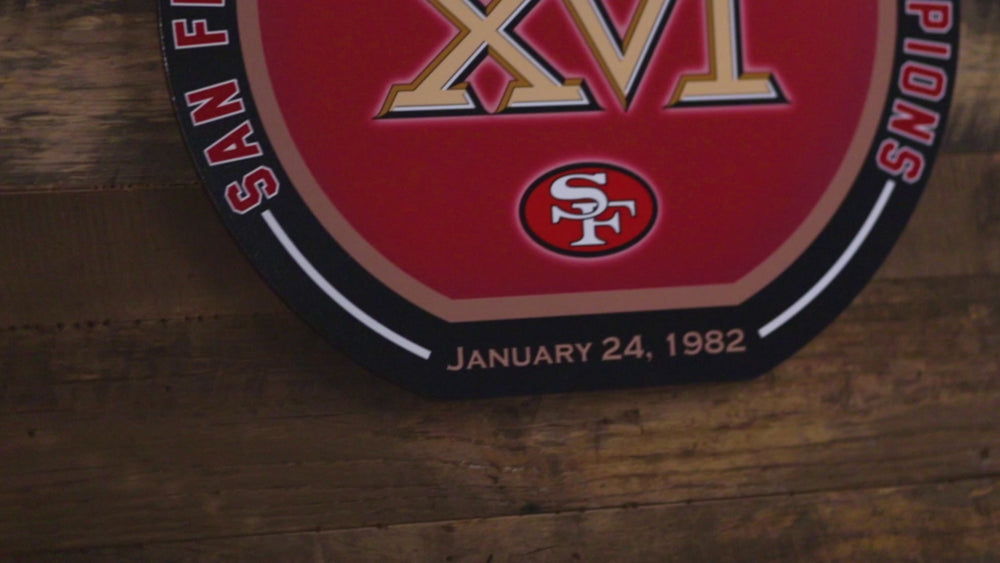 VARSITY Collection- SINGLE Layer Super Bowl XVI San Francisco 49ers Metal Wall Art