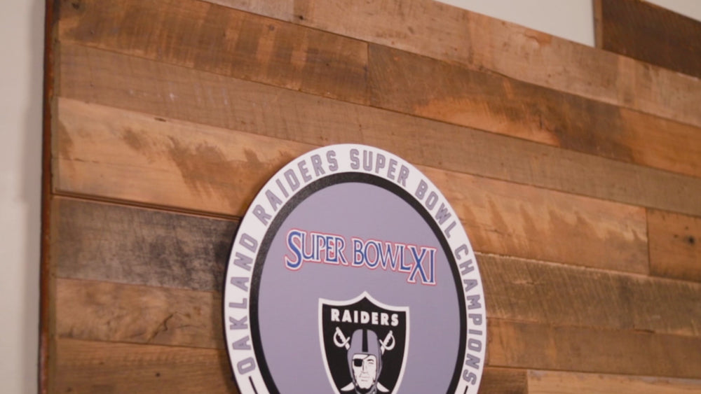 VARSITY Collection- Single Layer Las Vegas Raiders Super Super Bowl XI Metal Wall Art