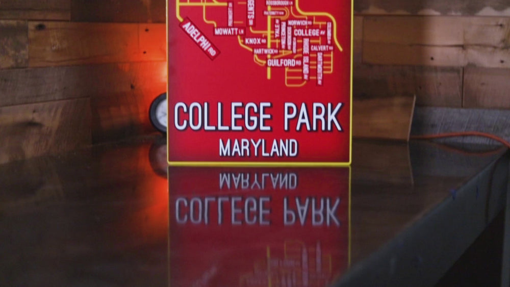 College Park, Maryland School Street Poster Single Layer Metal Wall Art