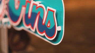 Miami Dolphins "Go Fins" Wordmark 3D Metal Wall Art
