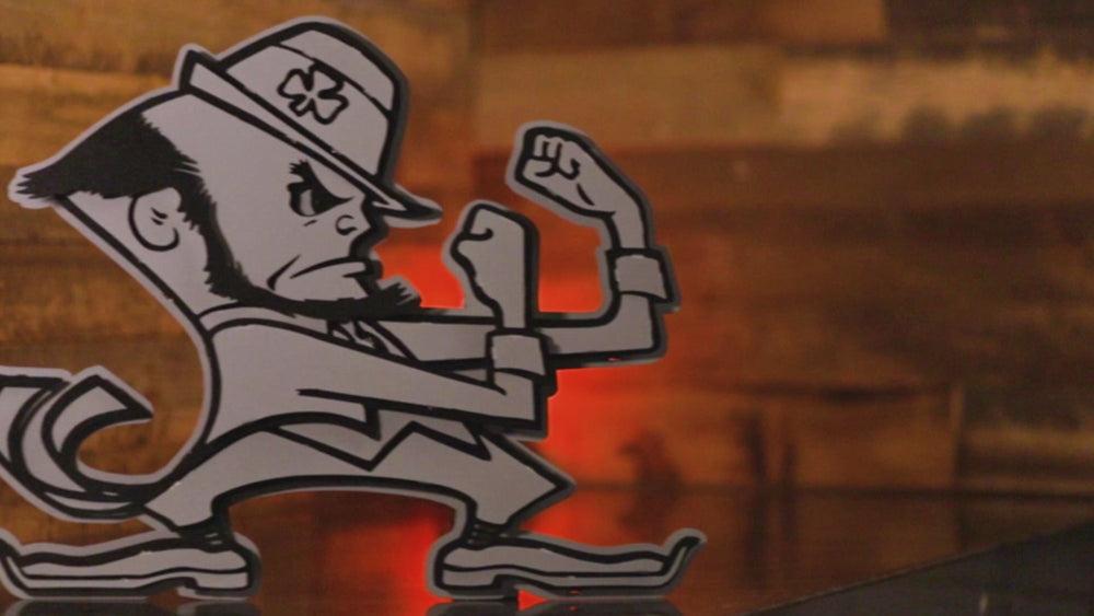 MONOCHROME - Notre Dame Fighting Irish Leprechaun 3D Vintage Metal Wall Art