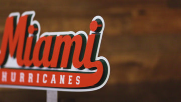 Miami Hurricanes Vintage Script 3D Metal Wall Art