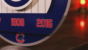 Chicago Cubs DYNASTY - World Series  Wins w/ Replaceable Icon Plate 3D Vintage Metal Wall Art