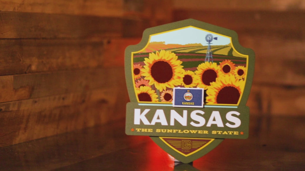 Kansas State Badge 3D Metal Wall Art