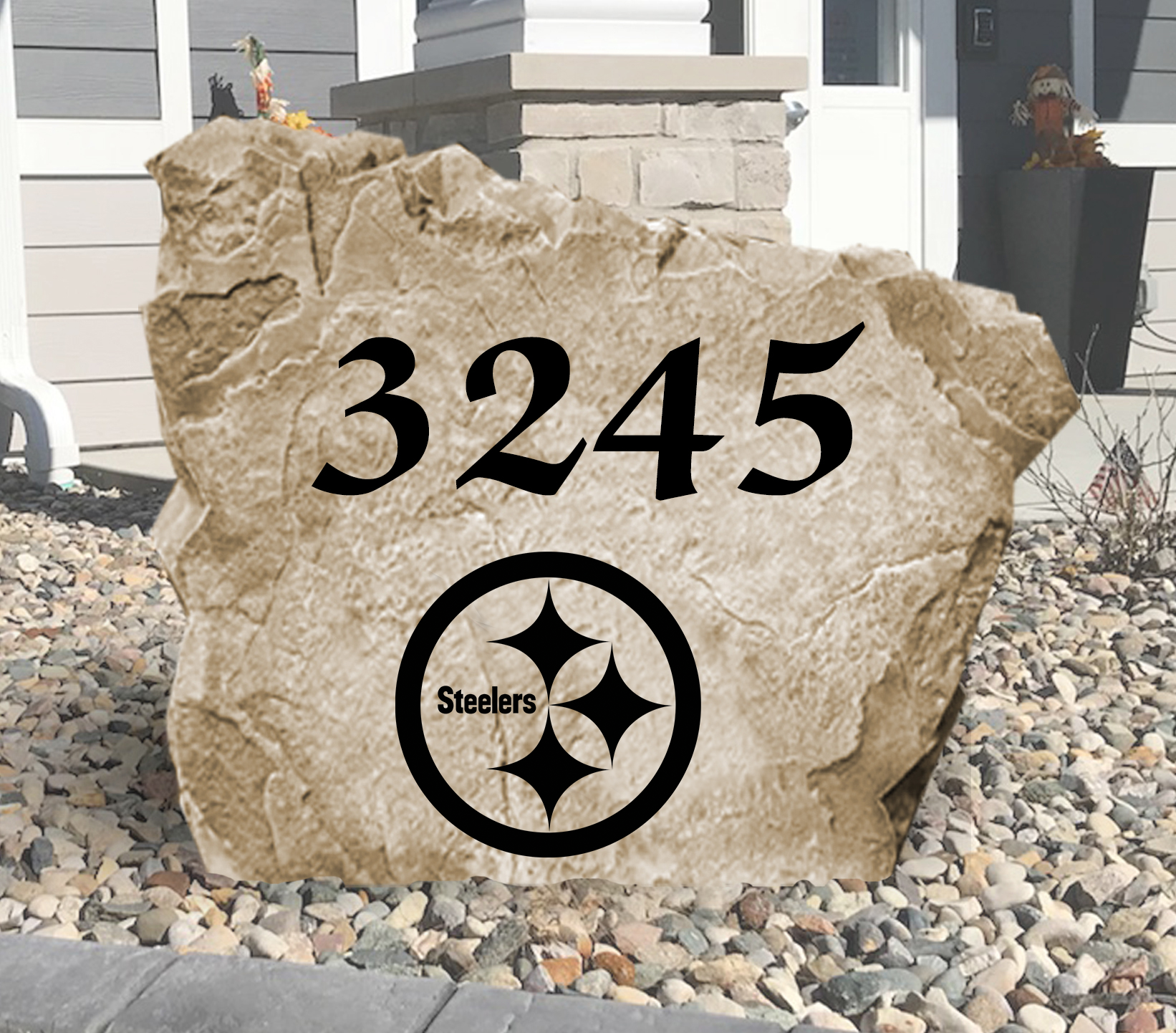 Pittsburgh Steelers Design-A-Stone Landscape Art Address Stone