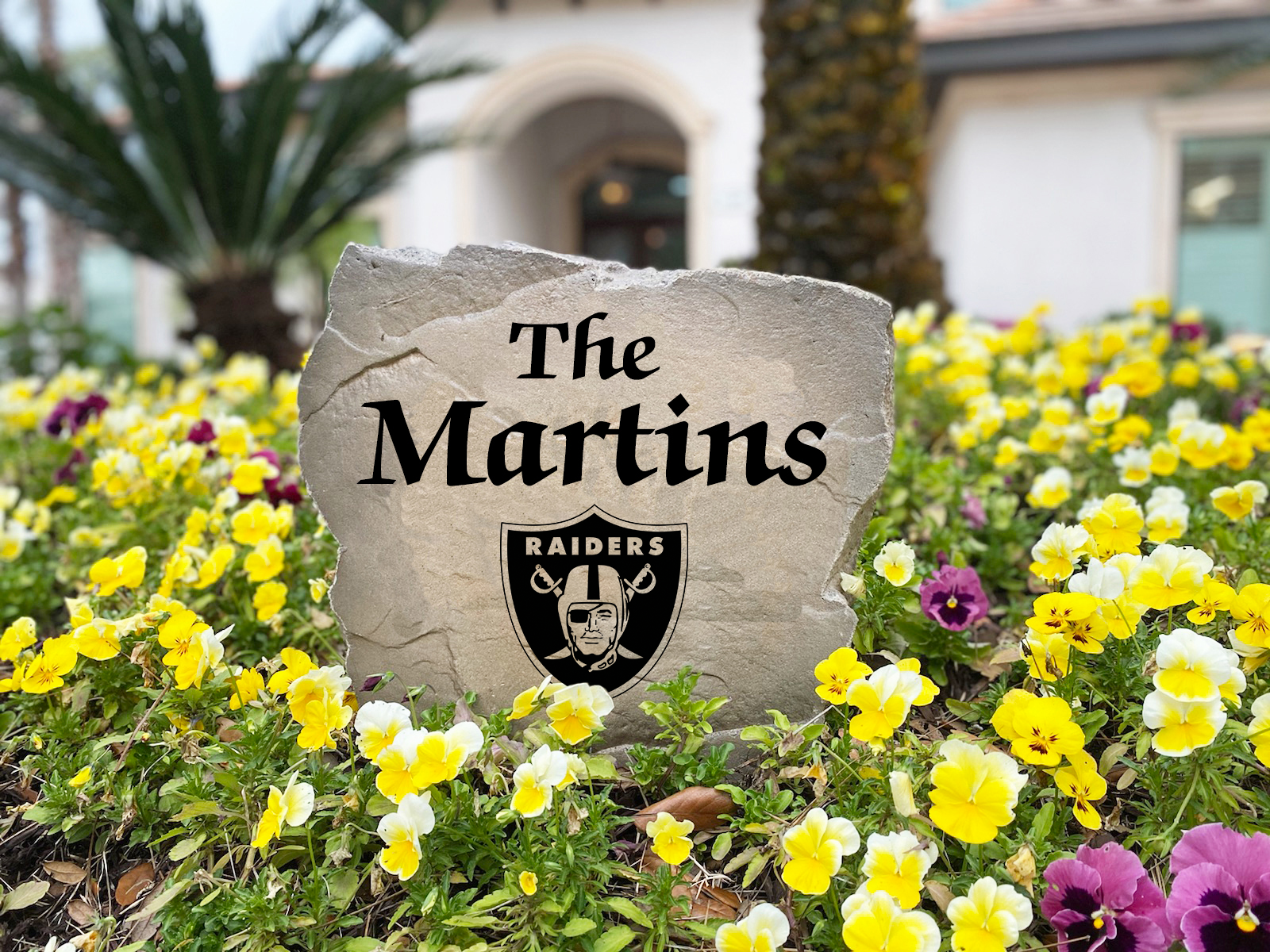 Las Vegas Raiders Design-A-Stone Landscape Art Family Name