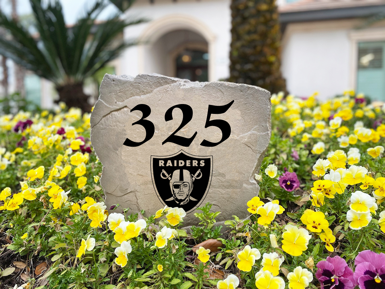 Las Vegas Raiders Design-A-Stone Landscape Art Address Stone