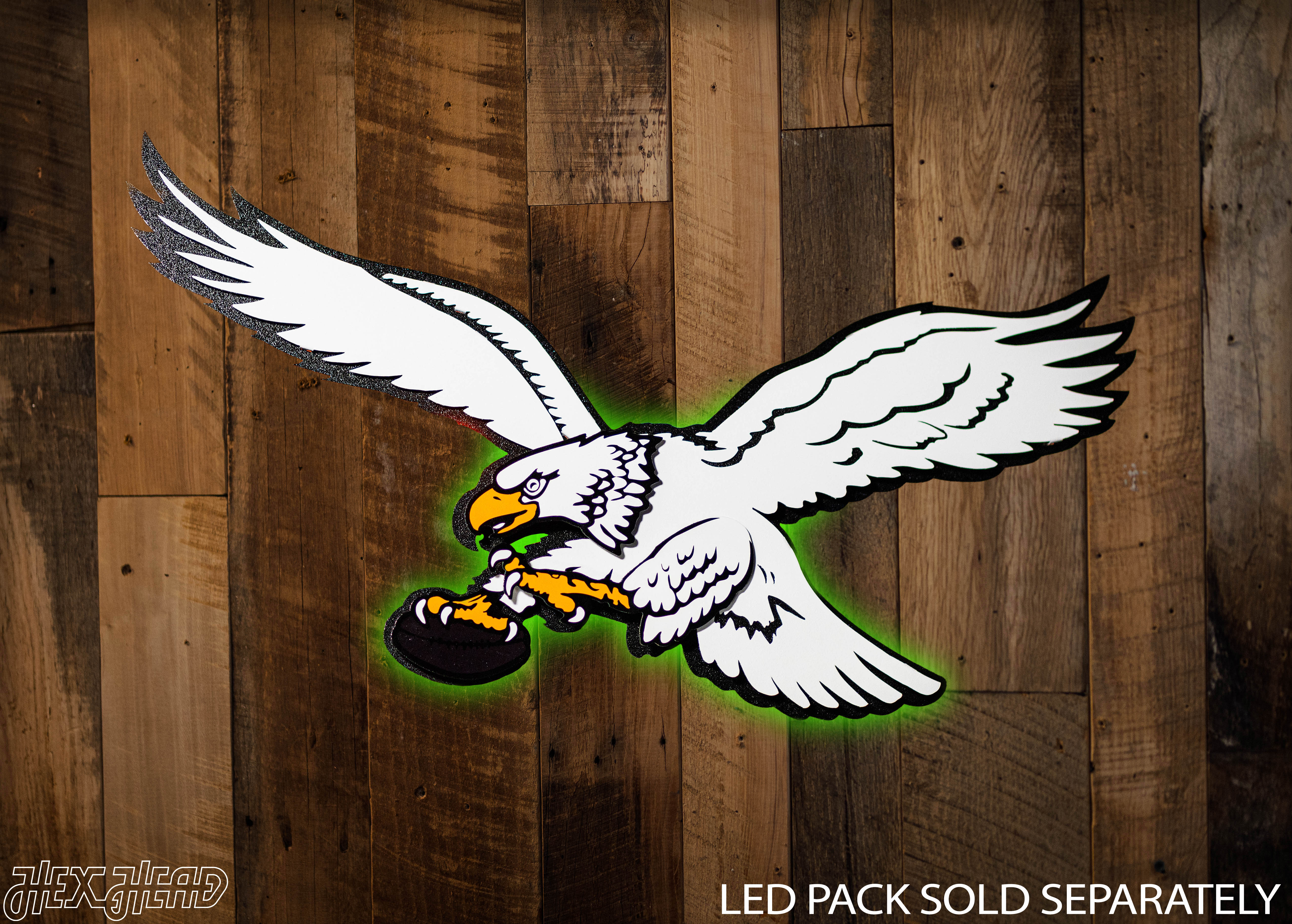 Philadelphia Eagles White Throwback Eagle 3D Vintage Metal Wall Art