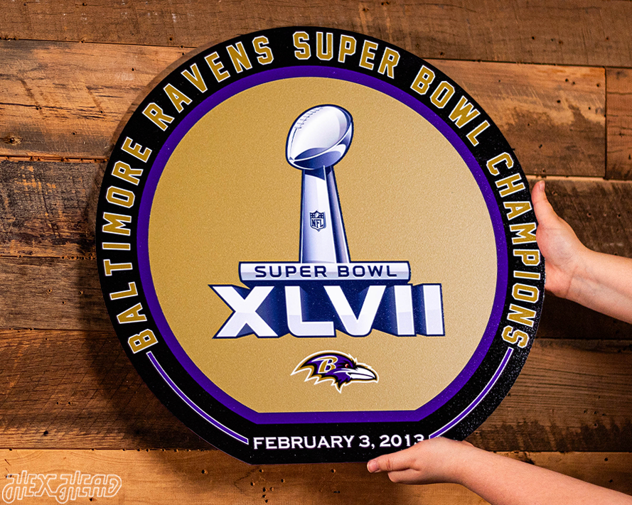 VARSITY Collection- Single Layer Baltimore Ravens Super Bowl XLVIII  Metal Wall Art