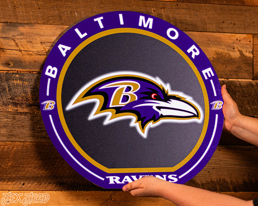VARSITY Collection- Single Layer Baltimore Ravens Metal Wall Art