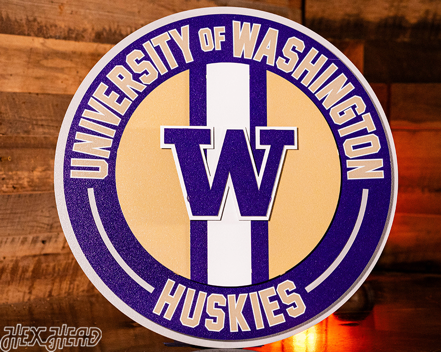 Washington Huskies Crest 3D Metal Wall Art