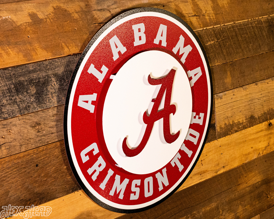 Alabama Crimson Tide 3D Vintage Metal Wall Art