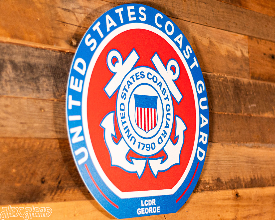 VARSITY Collection- SINGLE Layer United States Coast Guard Metal Wall Art