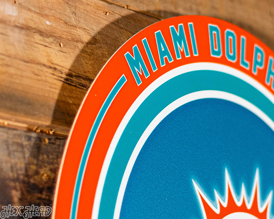 VARSITY Collection- SINGLE Layer Miami Dolphins Metal Wall Art