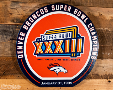 VARSITY Collection- SINGLE Layer Denver Broncos Super Bowl XXXIII Metal Wall Art