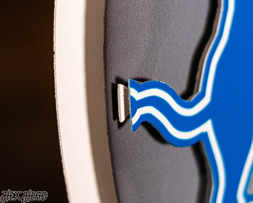 Detroit Lions BLITZ Collection - 8 Layer Helmet 3D Vintage Metal Wall Art